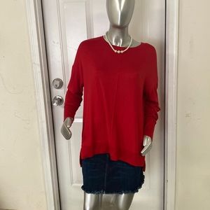 Red long sleeve casual top